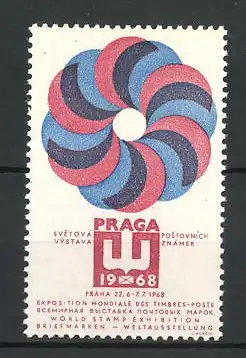 Reklamemarke Prag-Praha, Briefmarken-Weltausstellung 1968, Messelogo