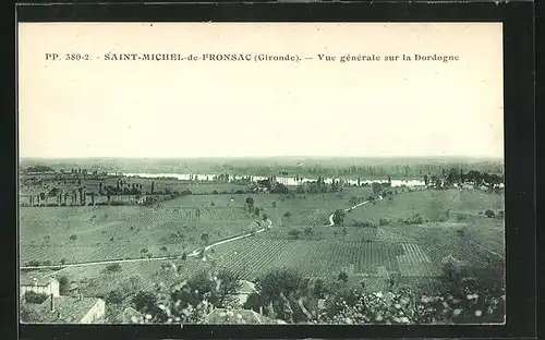 AK Saint-Michel-de-Fronsac, Vue generale sur la Dordogne