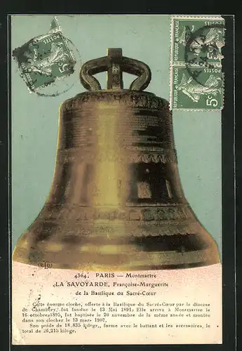 AK Paris, La Savoyarde de Montmartre, Glocke