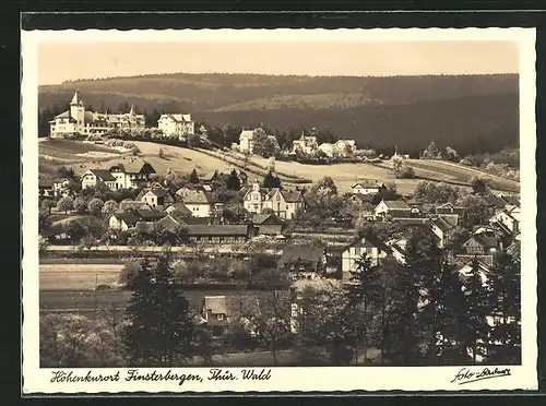 AK Finsterbergen / Thür. Wald, Panoramablick auf den Ort