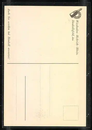 AK Henkellsfeld, Sektkellerei Henkell & Co., Kellereingang mit Majolika-Relief von Fritz Behn