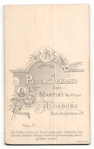 Fotografie Peter Schmid Gebr: Martins`s Nachfolger, Augsburg, Portrait eines hübschen Mädchens in weissem Kleid