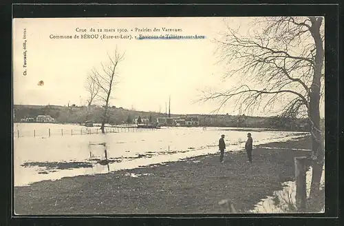 AK Bérou, Crue du 12 mars 1910, Hochwasser März 1910