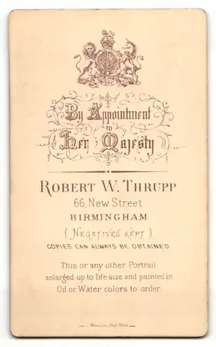 Fotografie R. W. Thrupp, Birmingham, Herr mit grosser Stirn und Vollbart