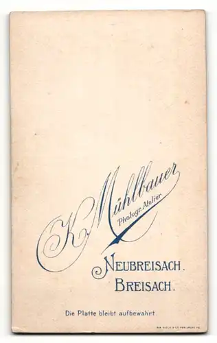 Fotografie K. Mühlbauer, Breisach, Portrait Mann in Paradeuniform