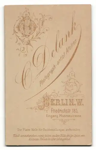 Fotografie C. Delank, Berlin-W, Portrait bürgerlicher Herr im eleganten Anzug mit Schnauzbart