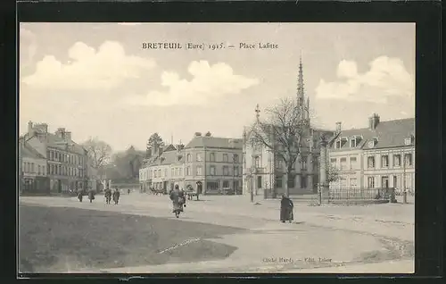 AK Breteuil, 1915, Place Lafitte
