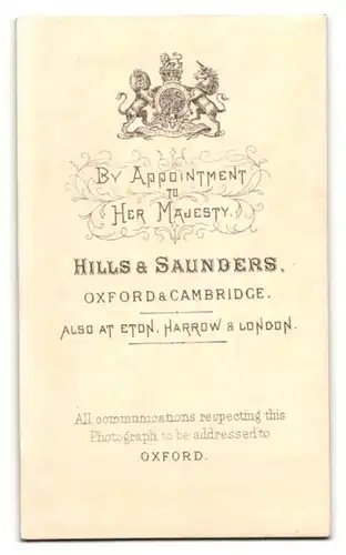 Fotografie Hills & Saunders, Oxford, Portrait dunkelhaariger Herr mit Schnurrbart