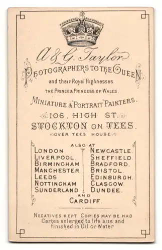 Fotografie A & G. Taylor, Stockton on Tees, Portrait blonder Mann mit Bart