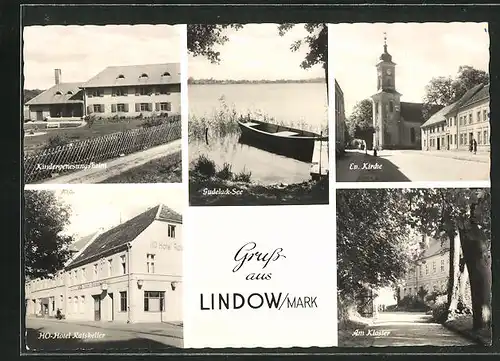 AK Lindow / Mark, Kindergenesungsheim, HO-hotel Ratskeller & Am Kloster