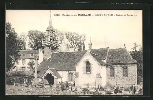 AK Locquénolé, Eglise et Calvaire