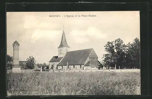 AK Boisney, L'Eglise et la Place Dudou