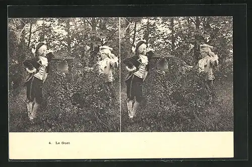 Stereo-AK Le Guet, Der Ausguck, Zwei Jungen in altertümlicher Kleidung im Wald