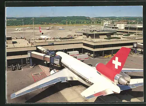 AK Zürich, Flughafen mit Flugzeugen