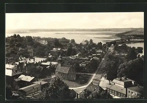 AK Plön, Ortsansicht mit Blick auf die Kirche