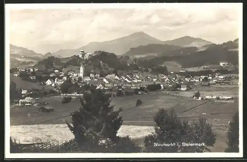 AK Neumarkt, Ortsansicht aus der Vogelschau