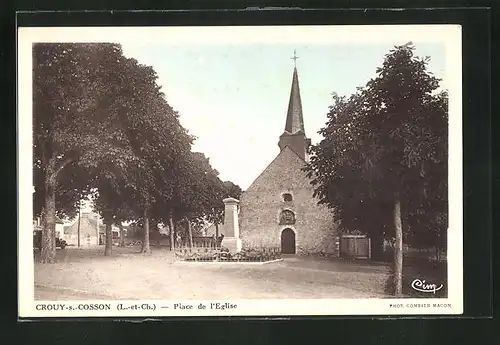 AK Crouy-sur-Cosson, Place de l`Église