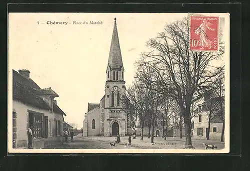 AK Chémery, Place du Marché et Eglise