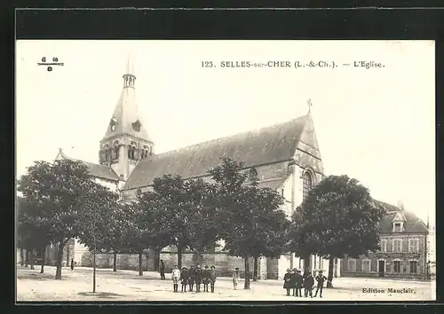 AK Selles-sur-Cher, Kinder an der Kirche