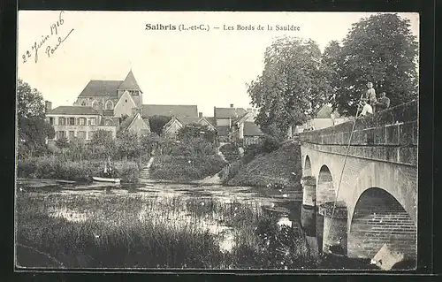 AK Salbris, Ortsansicht von der Brücke gesehen