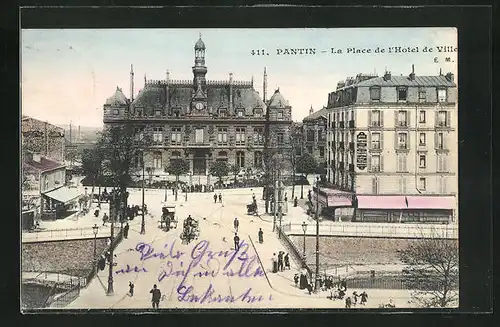 AK Panton, La Place de l`Hotel de Ville, Motiv vom Rathaus