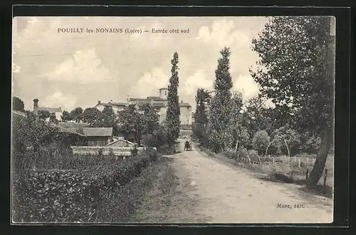 AK Pouilly-les-Nonains, Entrée coté sud, Strassenpartie am Ortseingang