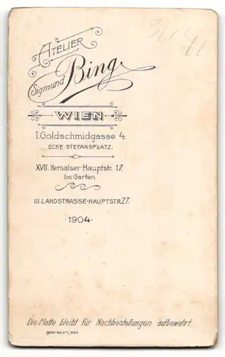 Fotografie S. Bing, Wien, Portrait stattlicher Herr mit Spitzbart