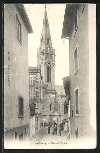 AK Valfleury, Rue de l`Eglise, Strassenpartie