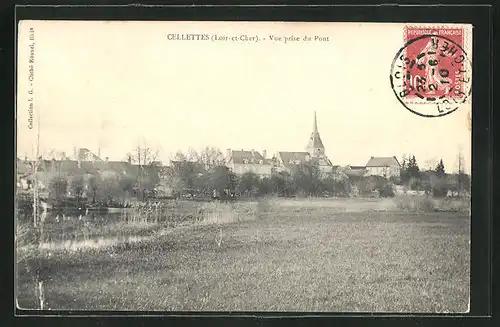 AK Cellettes, Vue prise du Pont