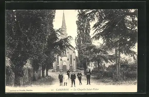 AK Campbon, La Chapelle Saint-Victor, Blick nach Kirche