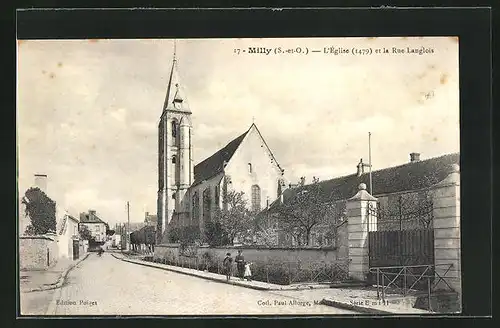 AK Milly, L`Église et la Rue Langlois