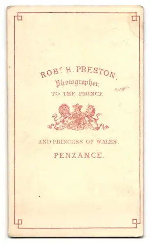 Fotografie Robt. H. Preston, Penzance, Portrait älterer Mann mit Vollbart