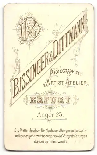 Fotografie Bissinger & Dittmann, Erfurt, Hübsche Bürgertochter in elegantem Kleid