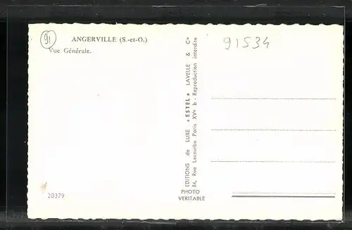 AK Angerville, Totalansicht des Ortes