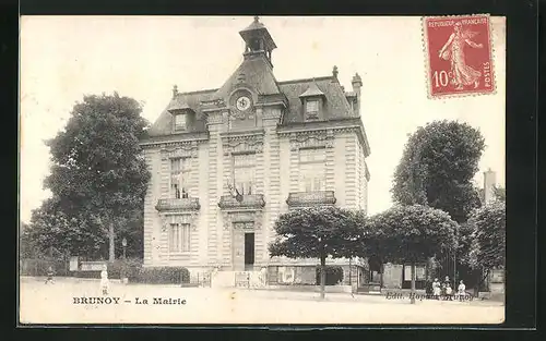 AK Brunoy, La Mairie, Rathaus im Sonnenschein