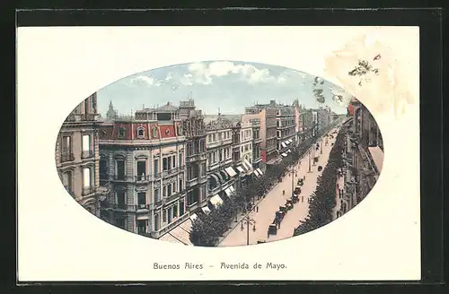 Präge-AK Buenos Aires, Avenida de Mayo