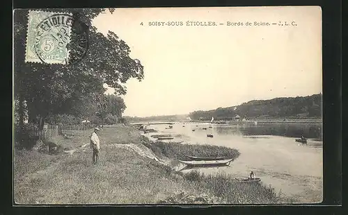 AK Soisy-sous-Étiolles, Bords de Seine