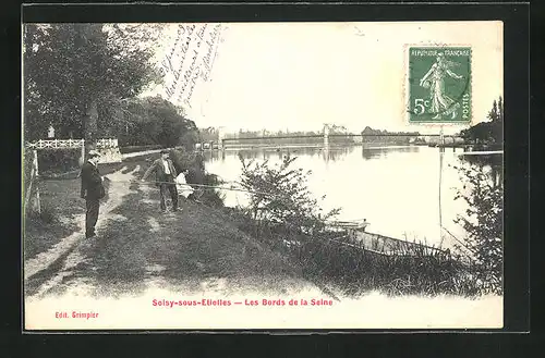 AK Soisy-sous-Etiolles, Les Bords de la Seine