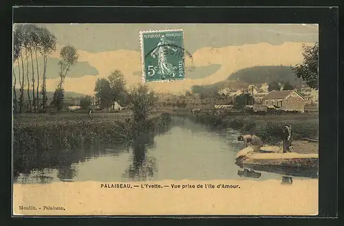 AK Palaiseau, l'Yvette, vue prise de l'Ile d'Amour