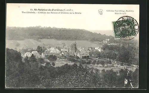 AK St-Sulpice-de-Favieres, Vue Generale, Chateau des Ronces et Chateau de la Briche