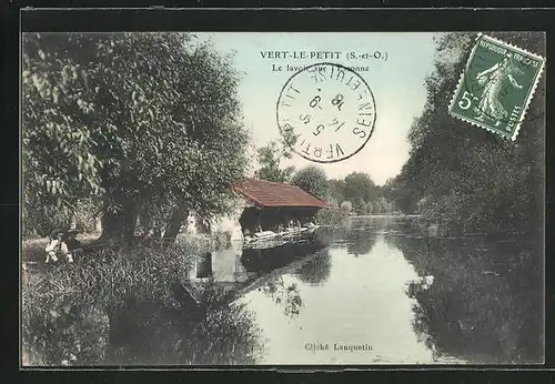 AK Vert-le-Petit, Le Lavoir sur Essonne