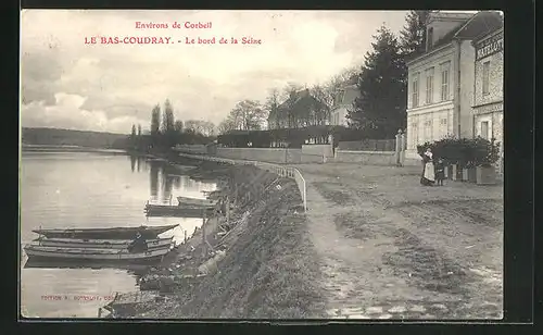 AK Le Bas-Coudray, Le bord de la Seine