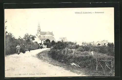 AK Teillè, Strassenpartie mit Blick zur Kirche