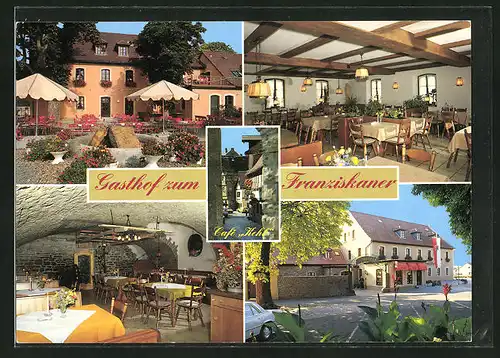AK Dettelbach am Main, Vier Ansichten vom Gasthof Zum Franziskaner, Cafè Kehl