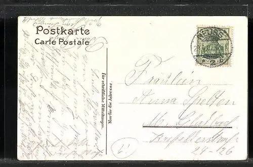 Lithographie Düsseldorf-Heerdt, Gasthaus Rheinschlösschen