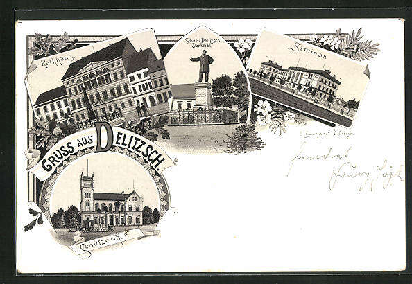 Ansichtskarte Postkarte Fotopostkarte  Denkmal DDR Schulze Delitzsch s/w. Ak 