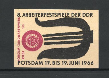 10 Zündholzetiketten Arbeiterfestspiele der DDR 1966 Riesa 8 