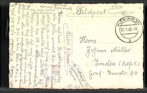 AK Plön-Ruhleben, Kaserne 3. Mar.-Unteroff.-Lehrabt.