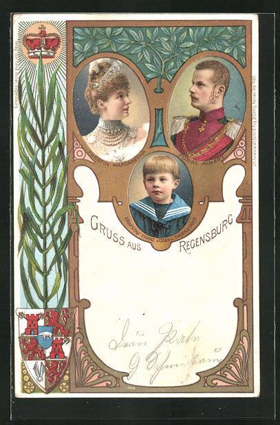 Ganzsachen Ak Fürst Albert von Thurn und Taxis, Fürstin Margaretha