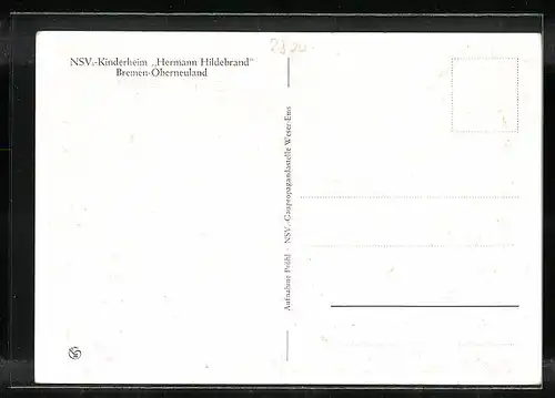 AK Bremen-Oberneuland, NSV-Kinderheim Hermann Hildebrand